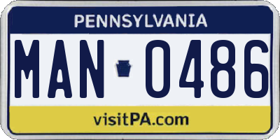 PA license plate MAN0486