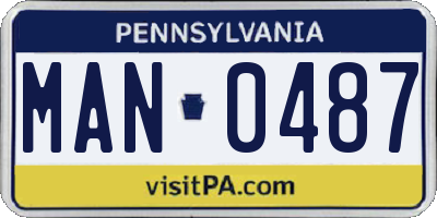 PA license plate MAN0487