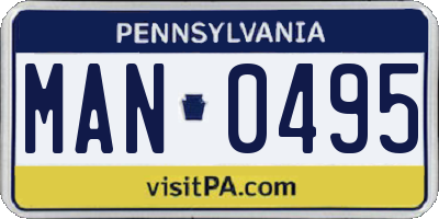 PA license plate MAN0495