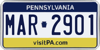 PA license plate MAR2901