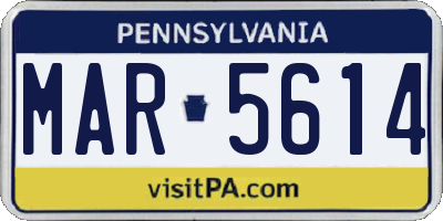PA license plate MAR5614