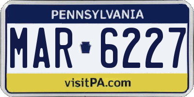 PA license plate MAR6227