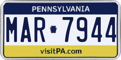 PA license plate MAR7944