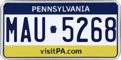 PA license plate MAU5268