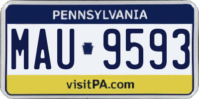 PA license plate MAU9593
