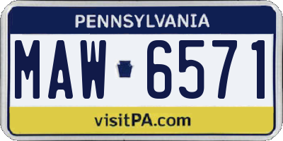 PA license plate MAW6571