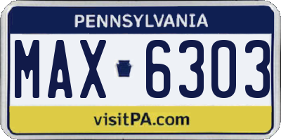 PA license plate MAX6303