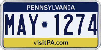 PA license plate MAY1274