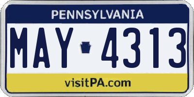 PA license plate MAY4313