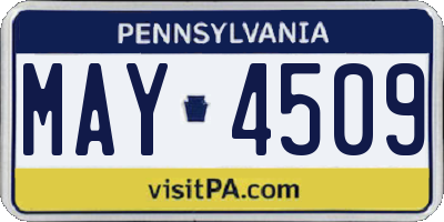 PA license plate MAY4509