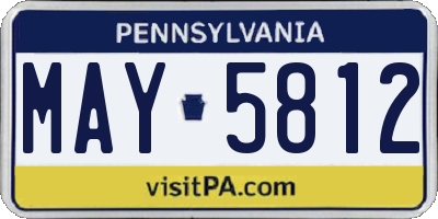 PA license plate MAY5812