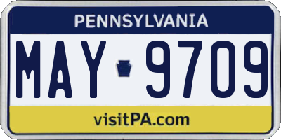 PA license plate MAY9709