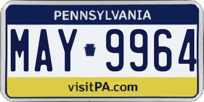 PA license plate MAY9964