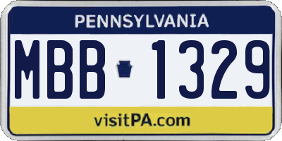 PA license plate MBB1329