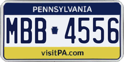 PA license plate MBB4556