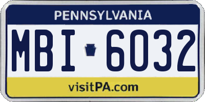 PA license plate MBI6032