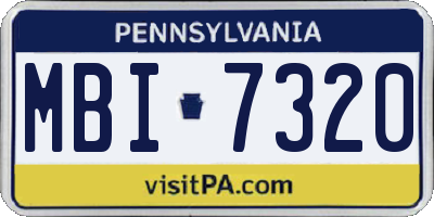 PA license plate MBI7320