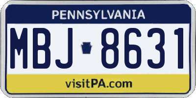 PA license plate MBJ8631