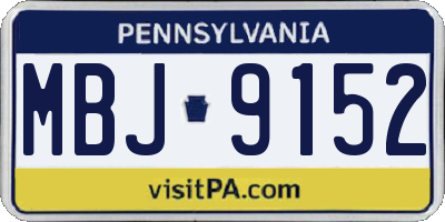 PA license plate MBJ9152