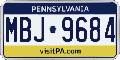 PA license plate MBJ9684