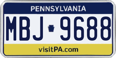 PA license plate MBJ9688
