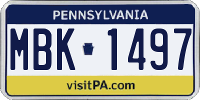 PA license plate MBK1497