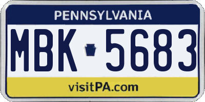 PA license plate MBK5683