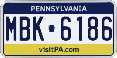 PA license plate MBK6186