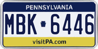 PA license plate MBK6446