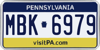 PA license plate MBK6979