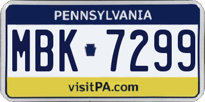 PA license plate MBK7299