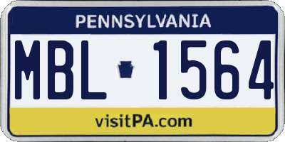 PA license plate MBL1564