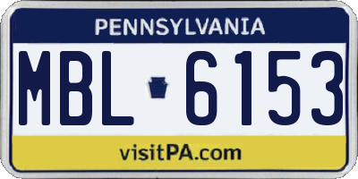 PA license plate MBL6153