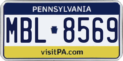 PA license plate MBL8569
