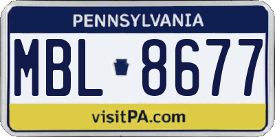 PA license plate MBL8677