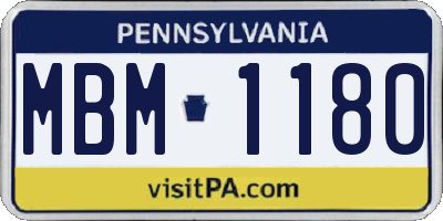 PA license plate MBM1180