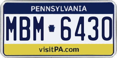 PA license plate MBM6430