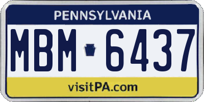 PA license plate MBM6437