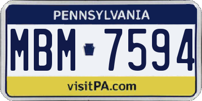 PA license plate MBM7594