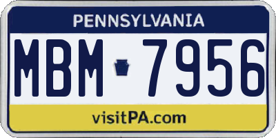 PA license plate MBM7956