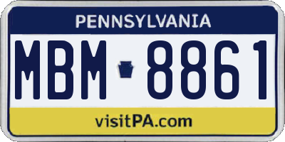 PA license plate MBM8861