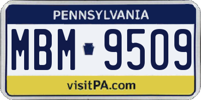 PA license plate MBM9509