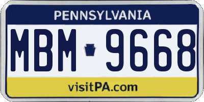 PA license plate MBM9668