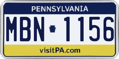 PA license plate MBN1156