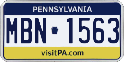 PA license plate MBN1563