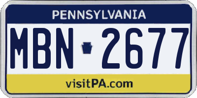 PA license plate MBN2677
