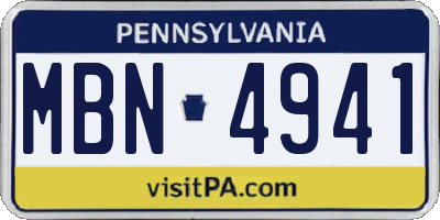 PA license plate MBN4941