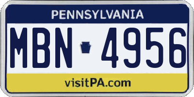 PA license plate MBN4956