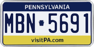 PA license plate MBN5691