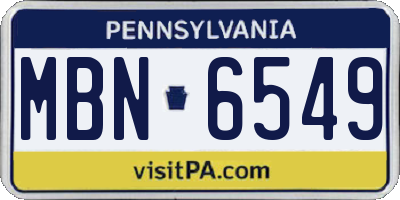 PA license plate MBN6549